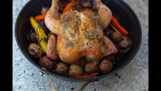 Truffle Butter Roasting Chicken with Roasted Vegetables