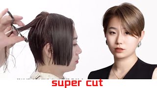 不對稱帥氣短髮教學，4分鐘看明白Asymmetrical handsome short hair teaching, 4 minutes to understand