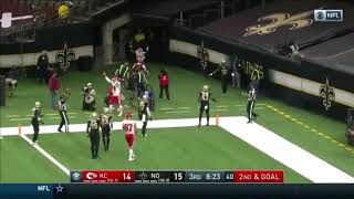 Patrick Mahomes connects with Mecole Hardman on touchdown Chiefs Vs Saints