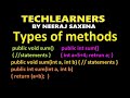 Methods in java | Types of methods and use