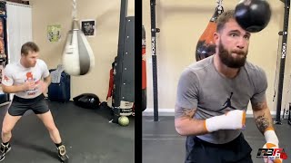 CANELO ALVAREZ VS CALEB PLANT SIDE BY SIDE TRAINING FOOTAGE COMPARISON - WHO BECOMES UNDISPUTED?