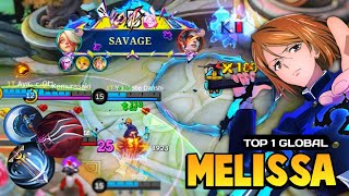 SAVAGE! Melissa Best Build 2025 [ Melissa Top 1 Global Gameplay ] Mobile Legends