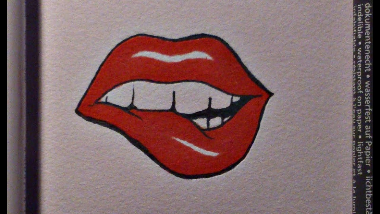 How To Draw Lips With The Tongue Sticking Out | Lipstutorial.org