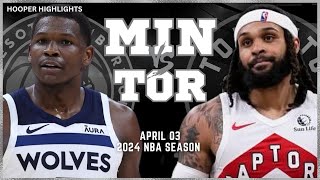 Minnesota Timberwolves vs Toronto Raptors  Game Highlights | Apr 3 | 2024 NBA Se