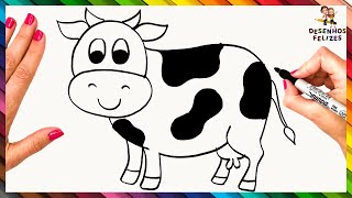 Como Desenhar Uma Vaca Passo A Passo 🐮 🐄 Desenhar Vaca Fácil