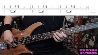 Heartbreaker by Led Zeppelin - Bass Cover with Tabs Play-Along