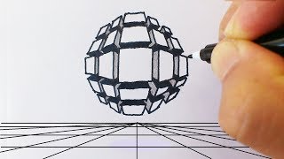 UNEXPECTEDLY EASY！How To Draw 3D Sci-Fi -ish Ball - ASMR? 3D Trick Art on paper