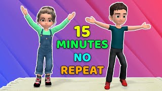 15-MIN FULL BODY KIDS WORKOUT (NO REPEAT)