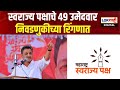 Maharashtra Swarajya Party | 49 candidates of Swarajya Party in the election arena Lokshahi News