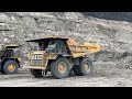 liebherr r9350 exc loading caterpillar u0026 komatsu dump truck full 1 hours nonstop