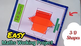 Maths Working Model/ 3-D Shapes Maths Project Easy/ Maths TLM/ Maths Shapes Project Making Easy