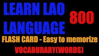 Learn Lao language 101 - Vocabulary 800 (Lesson 4)