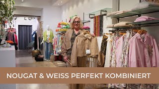 Frühjahr 2025: Nougat \u0026 Weiß perfekt kombiniert 🤎 Elegante Outfits | Jutta Nestler