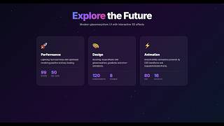 Glassmorphism Cards with 3D Tilt Effect โ CSS & JavaScript Tutorial | Modern UI Design