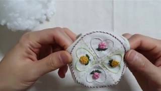 【 프랑스자수】 비스꼬뉘 핀쿠션 만들기 #2 만들기 과정 biscornu pincushion  Embroidery