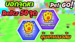 PETS GO! l บอกจุดหา Relics  50 จุด อุ้มเท้าแมวส้ม!!