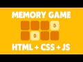 How To Create Memory Game with HTML CSS & JavaScript | Step by Step