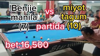 Benjie Guevara(7) vs (10) miyot tagum. 10balls race 12 bet 16,500