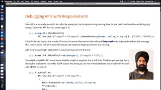 Building Applications with the Wolfram Cloud: Debugging and Examples