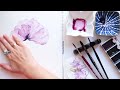 how to paint amazing transparent pink organza flower in watercolor