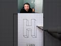 HOW TO DRAW A 3D LETTER H #shorts