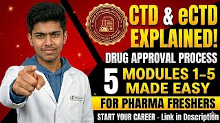 CTD & eCTD Explained | Drug Approval Process | Modules 1–5 Made Easy for Pharma Freshers | #pharmacy