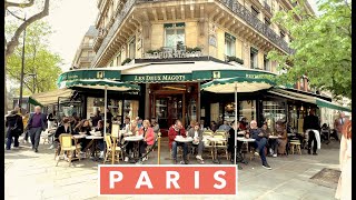 Paris France, HDR walking in Paris - Saint Germain des Prés - 4K HDR 60 fps