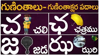 Guninthalu Guninthakshara Padalu |చ ఛ జ ఝ గుణింత పదాలు |Ca Cha Ja Jha Gunintha Padalu |Telugu Vanam