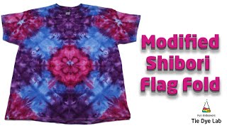 Tie Dye Designs:  Modified Shibori Flag Fold Style [Ice Dye] Shirt