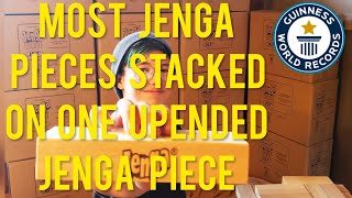 Most Jenga Blocks stacked on top of one Jenga Block | Guinness World Records 2022