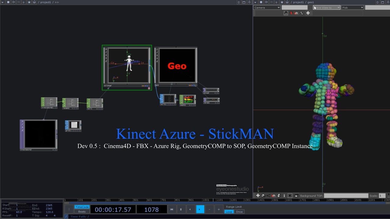 Kinect Azure Stickman Touchdesigner Youtube