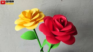 DIY Paper Rose - How to Make Rose Flower From Paper - Paper Rose - Paper Flower