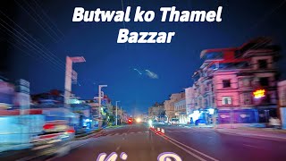 Butwal ko Thamel Bazzar. Night City view of Butwal