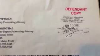 Legal document scan of paperwork related to my arrest & time in Ada county jail.
