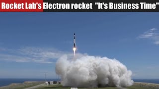 Rocket Lab's Electron rocket lifts off from its New Zealand launch site on the "It's Business Time"