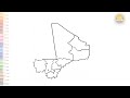 Mali Map outline | How to draw Mali Map step by step | Map drawing | easy drawing tutorials