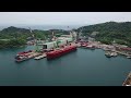 4k drone footage of a bulk carrier ship one day before the naming and launching ceremony 41