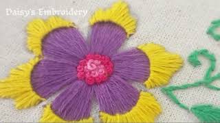 Gorgeous Hand Embroidery Flower Design / Daisy's Embroidery #simpleflowerdesign #Patterns #Art