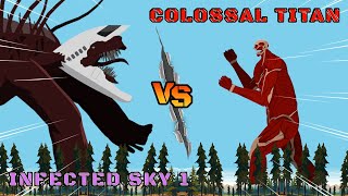 Infected Sky 1 vs Colossal Titan | Giant Monster Animation