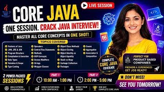 Core Java One Shot LIVE | Crack Java Interviews in One Session 🔥