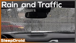 ►Rain on Car ~ 10 Hours of Rain and Traffic Sounds for Sleeping by the Highway in a Truck