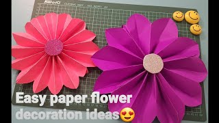 Easy paper flower decoration at home | How to make paper flower at home | Decoration ideas