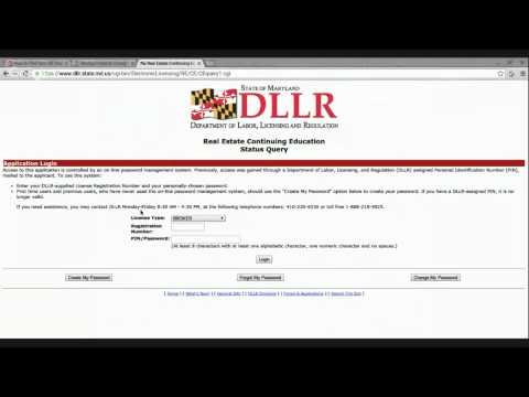 How to Find Your Continuing Education Credits on the DLLR Website How to Find Your Continuing Education Credits on the DLLR Website