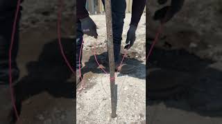 How to tie a string line in slow motion #concrete #construction #iowa #desmoines