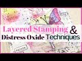 Easy Art Journal Layered Stamping & Distress Oxide Colouring with Rubber Dance Stamps