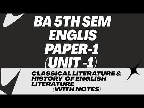 Ba 5th Semester English Classical Literature History Of English