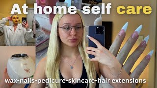 MY SELF CARE ROUTINE: girl therapy, at home waxing, nails, ect...