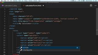 Calculator in PHP