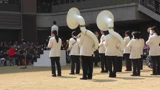 【4K】鯖江中学校　吹奏楽部　まさかの生歌　京都さくらパレード2018【後方CAM】