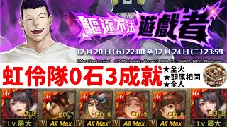 【神魔之塔-馬哥】『驅逐不法遊戲者 夢魘級』虹伶隊0石3成就（全人+全火+頭尾相同）